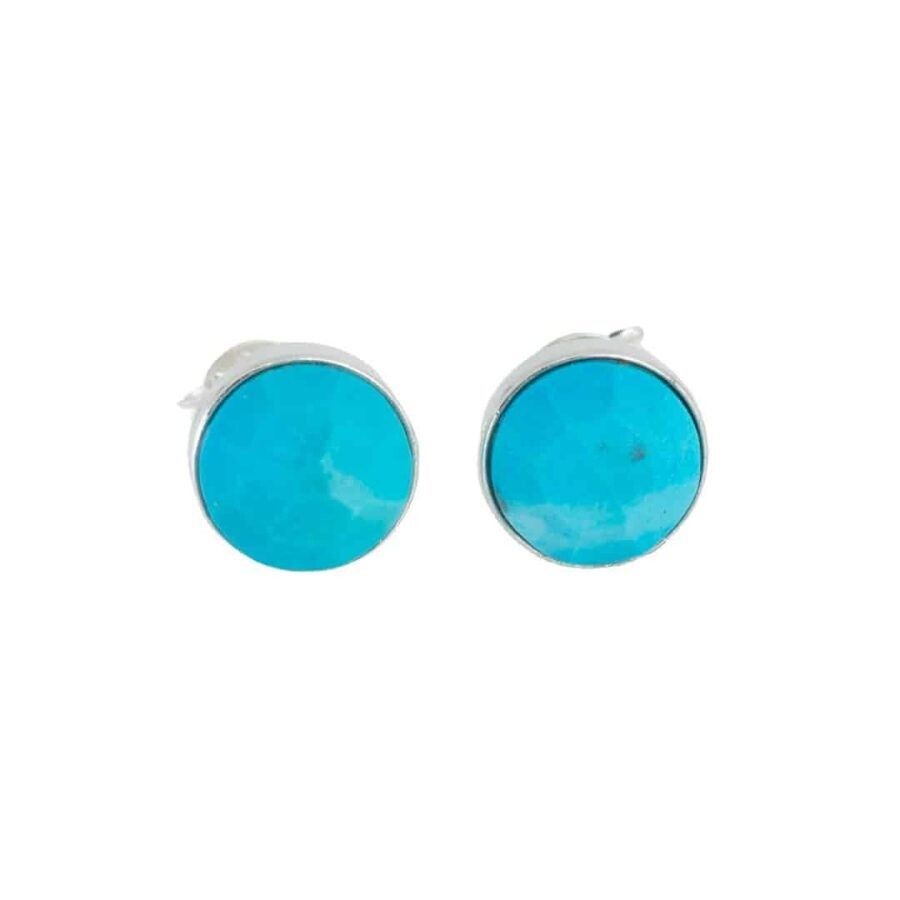 Geboortesteen Oorstekers December Turkoois Facet – 925 Zilver