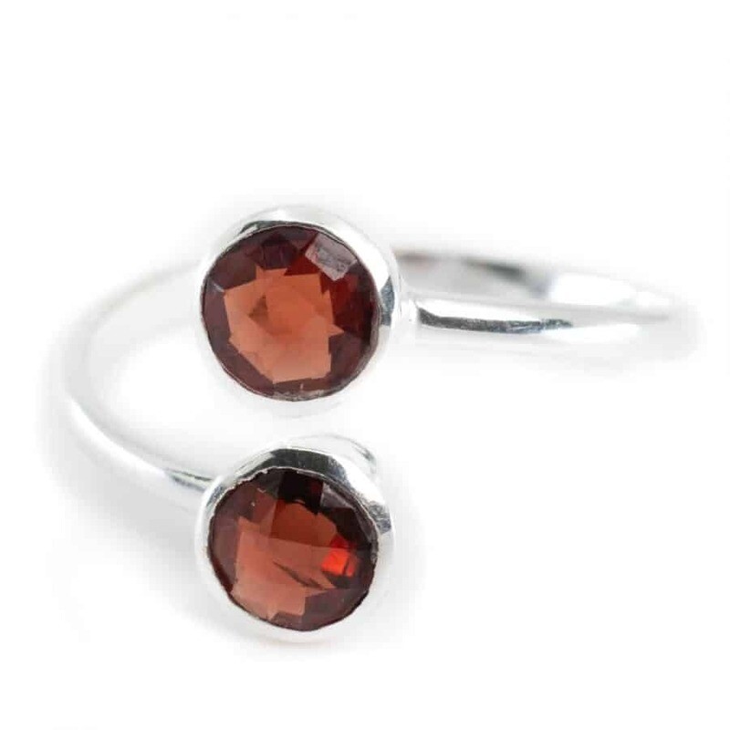 Geboortesteen Ring Granaat Januari – 925 Zilver – Zilverkleurig