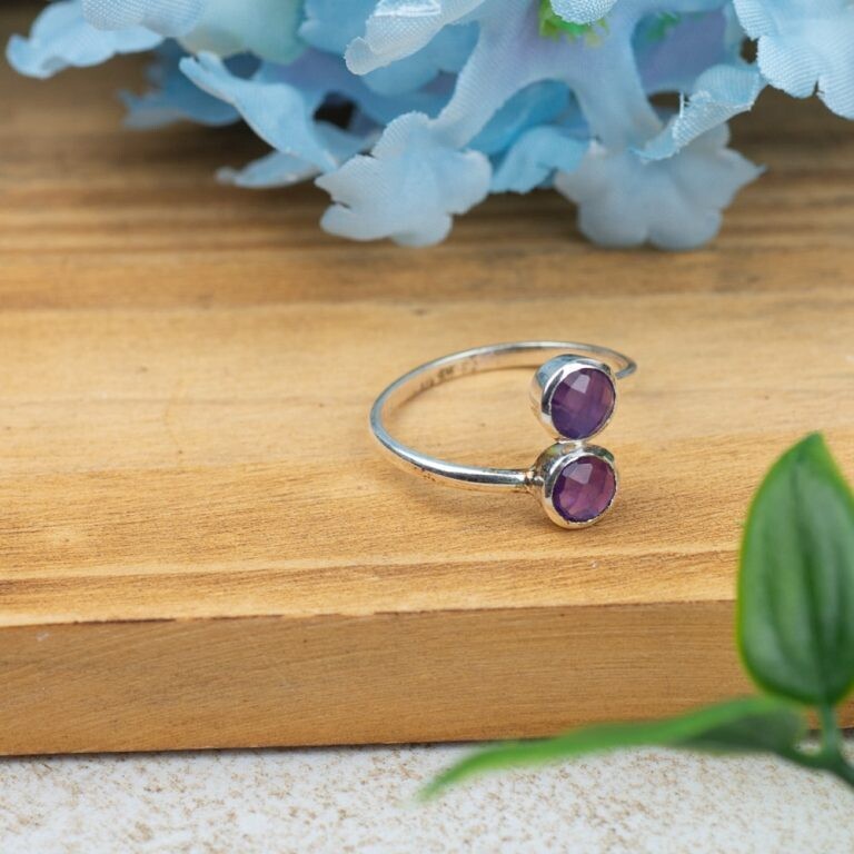 Geboortesteen Ring Amethist Februari – 925 Zilver – Zilverkleurig