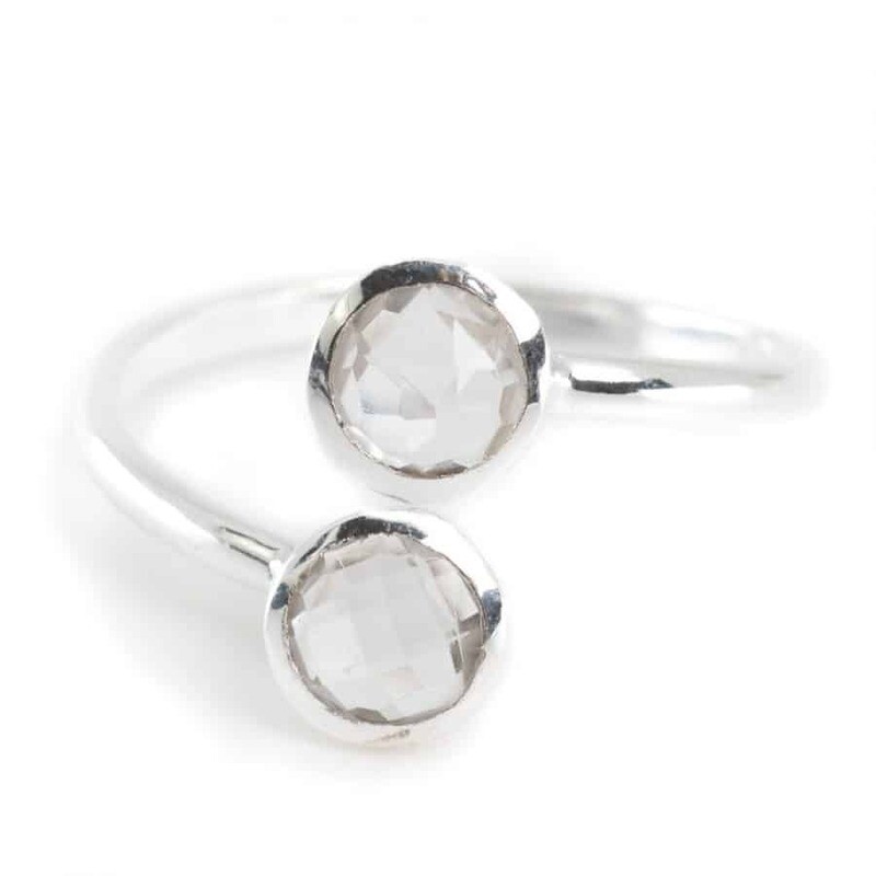 Geboortesteen Ring Bergkristal April – 925 Zilver – Zilverkleurig