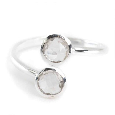 Geboortesteen Ring Bergkristal April – 925 Zilver – Zilverkleurig