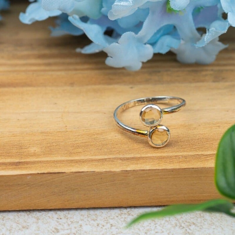 Geboortesteen Ring Citrien November – 925 Zilver – Zilverkleurig
