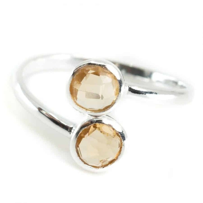 Geboortesteen Ring Citrien November – 925 Zilver – Zilverkleurig