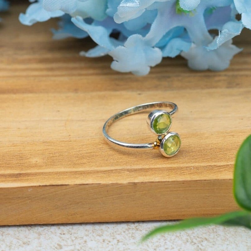 Geboortesteen Ring Peridoot Augustus – 925 Zilver – Zilverkleurig