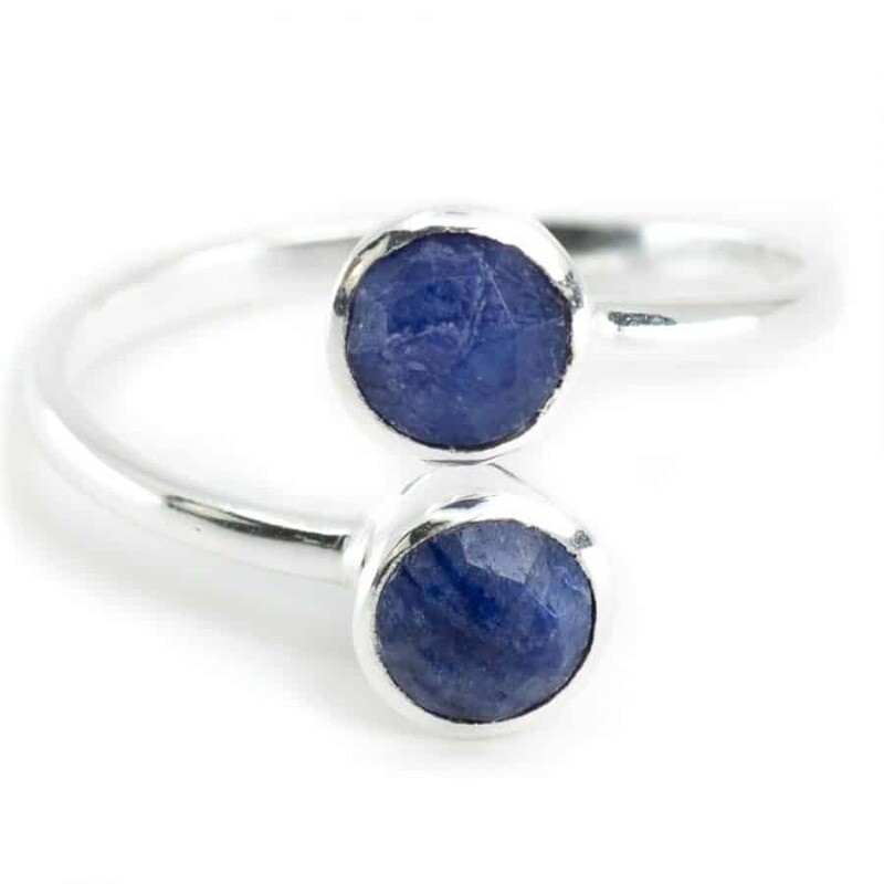 Geboortesteen Ring Saffier September – 925 Zilver – Zilverkleurig