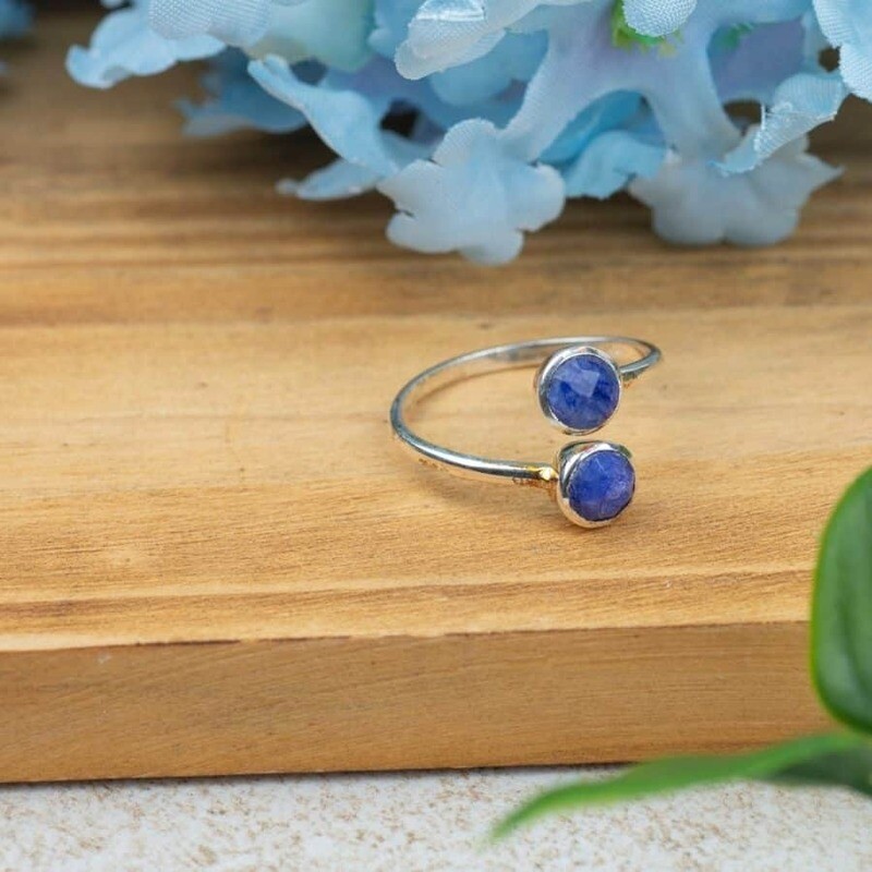 Geboortesteen Ring Saffier September – 925 Zilver – Zilverkleurig