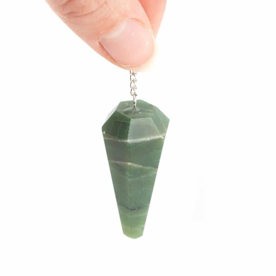 Pendel Edelsteen Groene Jade Facet