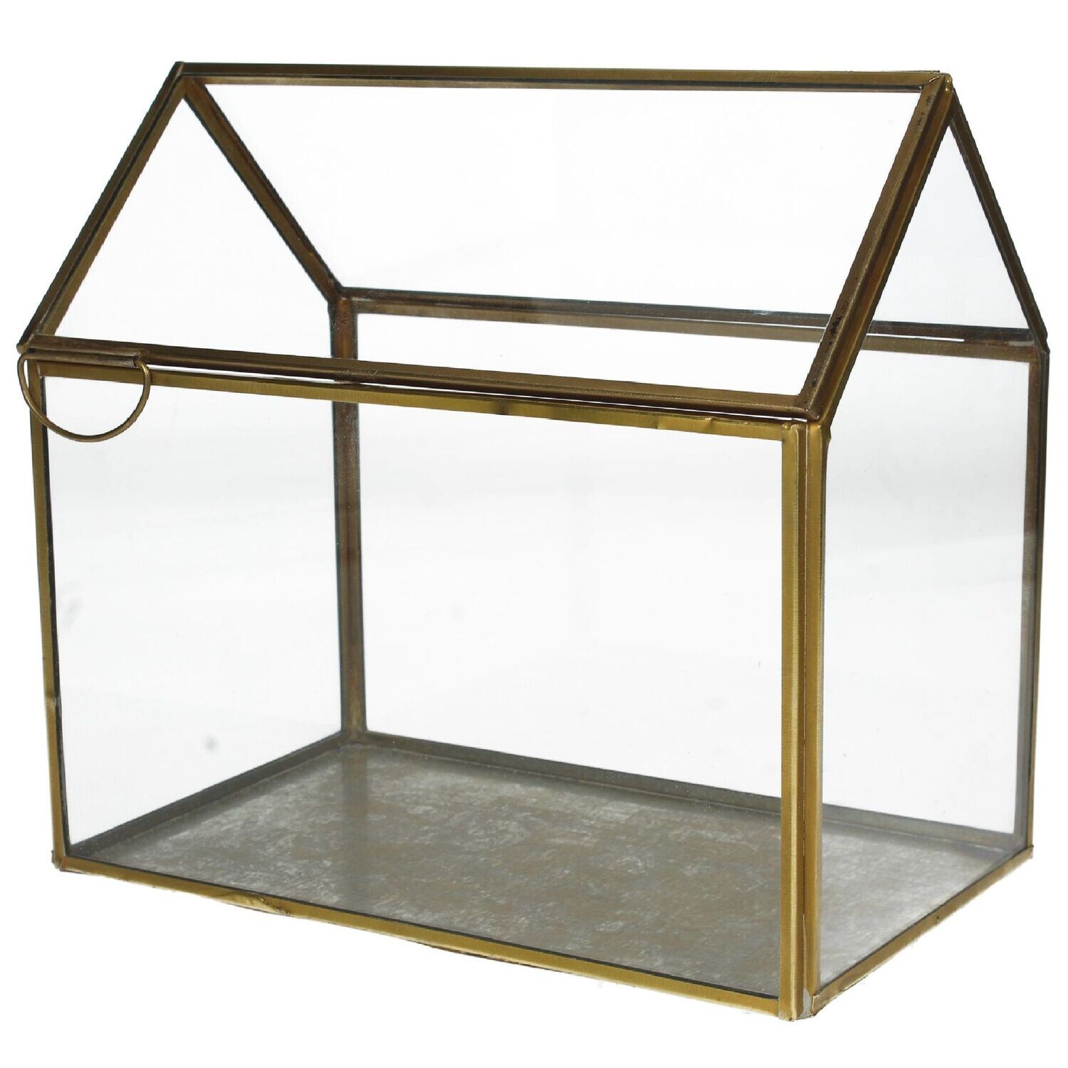 Box Metal Glass Bronze 19 x 13 x 18 cm