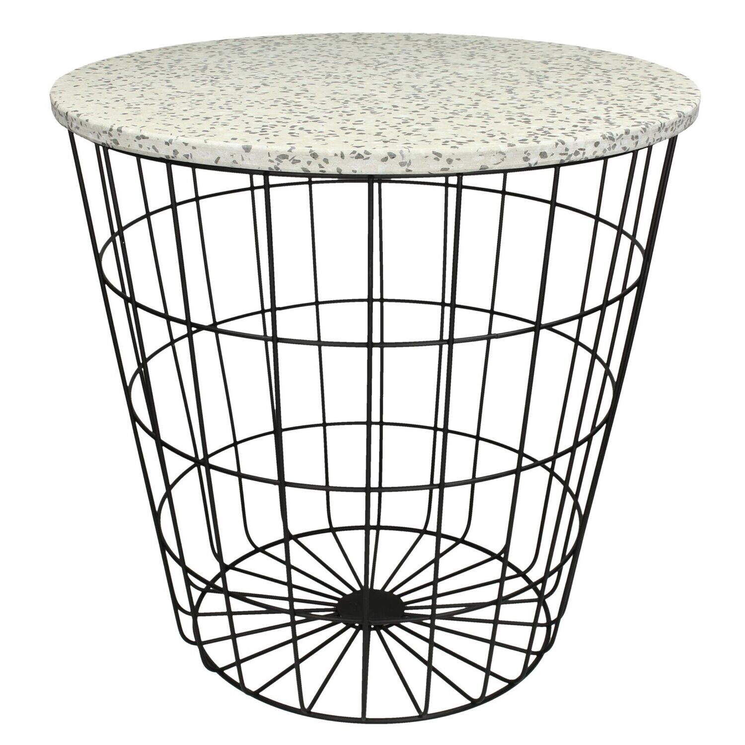 Table Terrazzo Metal Black 47 x 47 x 46 cm
