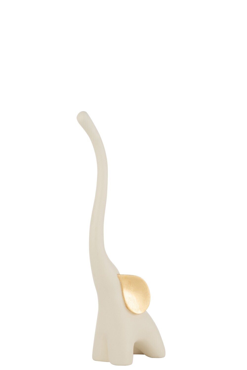 Olifant Resine Creme/Goud Small H 41. B 8,5 x L 17,5 cm (35372)