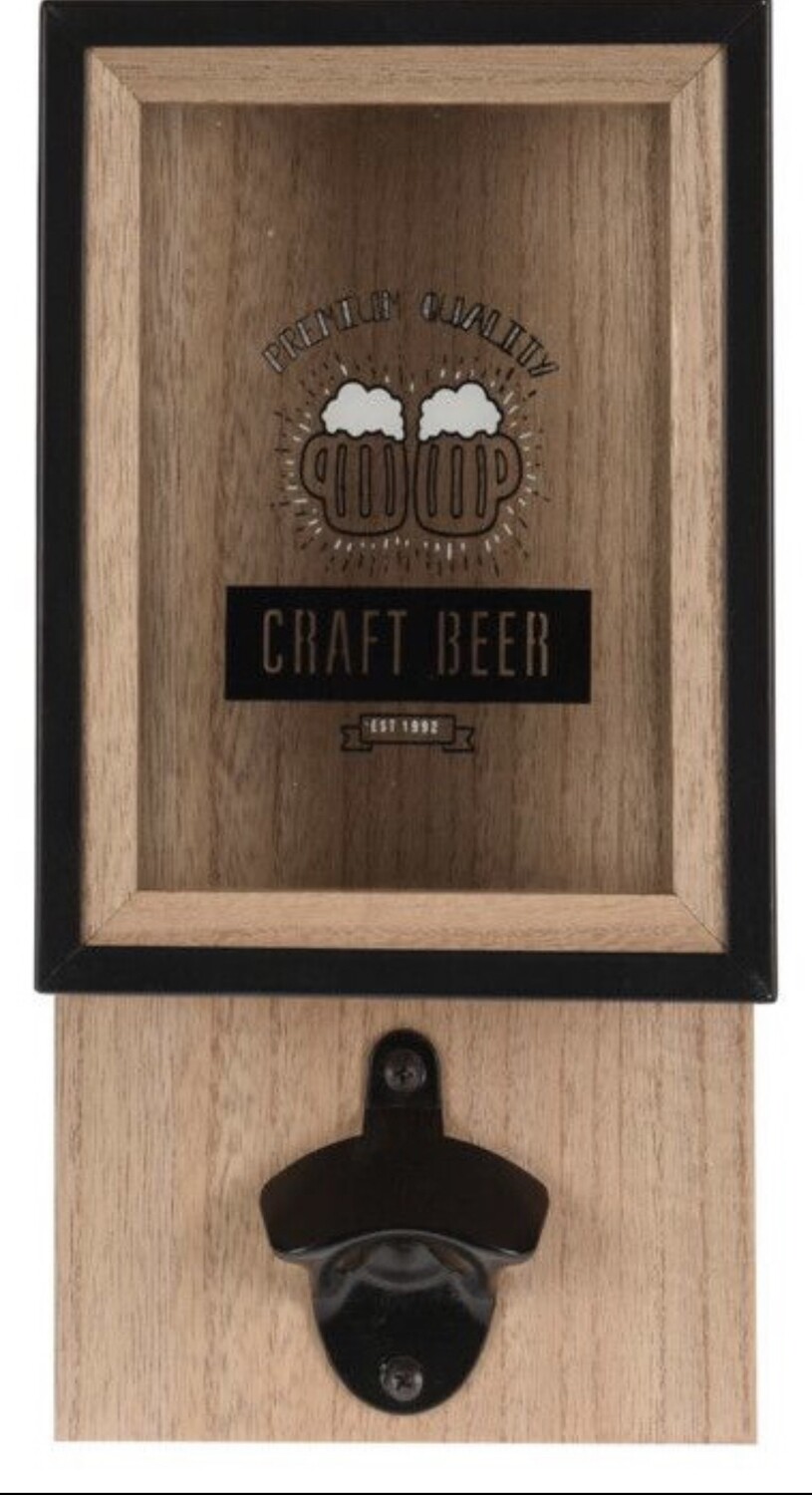 FLESOPENER EN KURK/DOPHOUDER MDF 15 X 8 X 30 CM