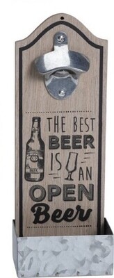 ​Wandflesopener - flesopener met kroonkurkopvangbak - wandflesopener in vintage design