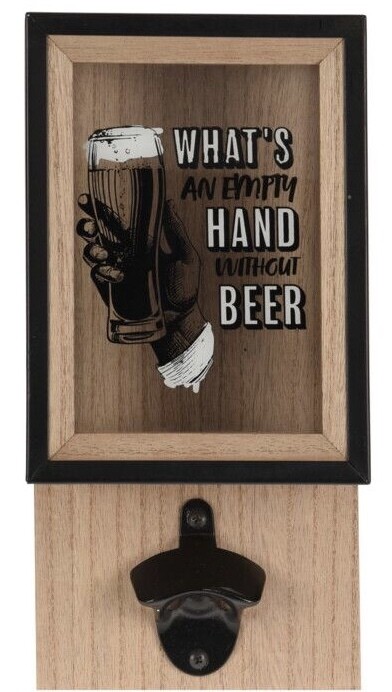 FLESOPENER EN KURK/DOPHOUDER MDF 15 X 8 X 30 CM