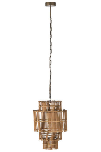 Lampe Suspendue 4 Couches Bambou Naturel