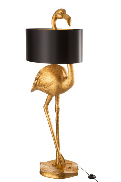 Lamp Flamingo Poly Goud/Zwart H 139 x B 41 x L 55 cm (11988)