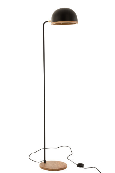 Staande Lamp Evy Ijzer/Hout Zwart/Naturel H 130 x B 26 x L 26 cm (15654)