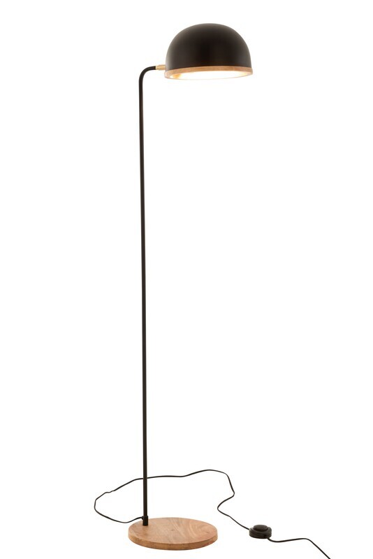 Staande Lamp Evy Ijzer/Hout Zwart/Naturel H 130 x B 26 x L 26 cm (15654)