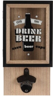OUVRE BOUTEILLE ET PORTE BOUCHON MDF 15 X 8 X 30 CM