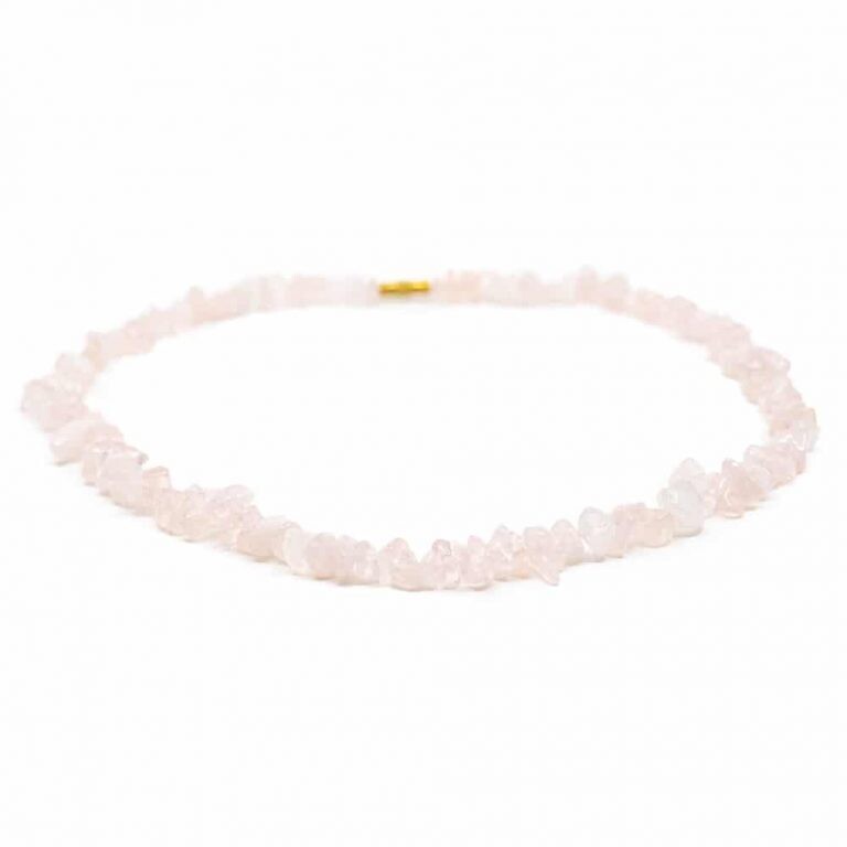 Edelsteen Splitketting Rozenkwarts (45 cm)