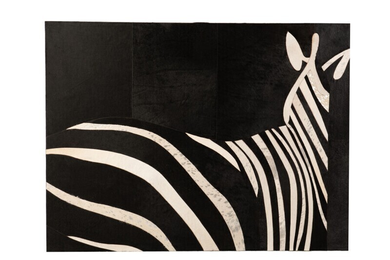 Kader Rechthoek Zebra Leder Zwart/Wit H 90 x B 1,3 x L 120 cm  (18265)