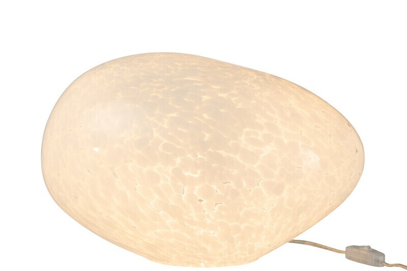 Lamp Dany Vlekken Ovaal Glas Wit L 40 x B 30 x H 25,5 cm (20632)