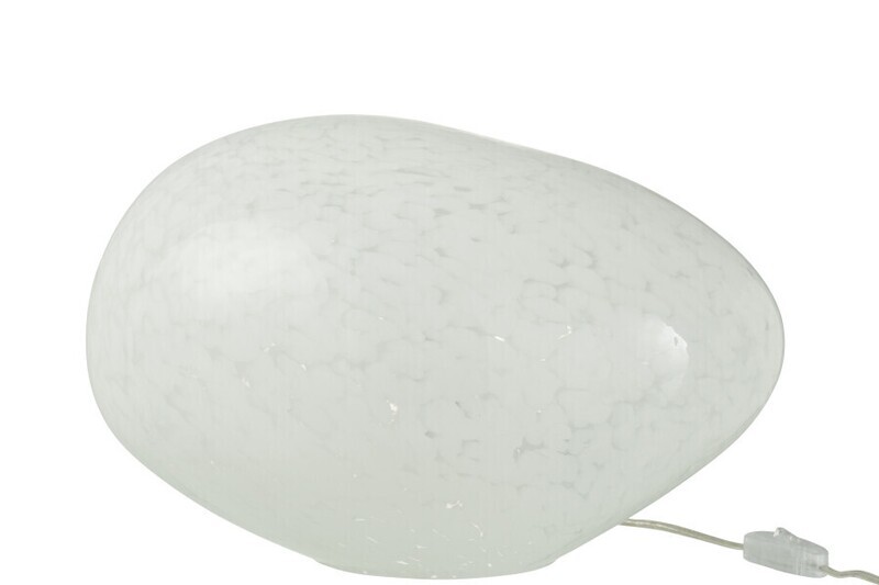 Lamp Dany Vlekken Ovaal Glas Wit L 40 x B 30 x H 25,5 cm (20632)