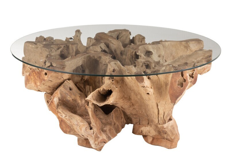 Salon Tafel Raoul Teak Hout Naturel Large H 45 x B 100 x L 100 cm  (20978)