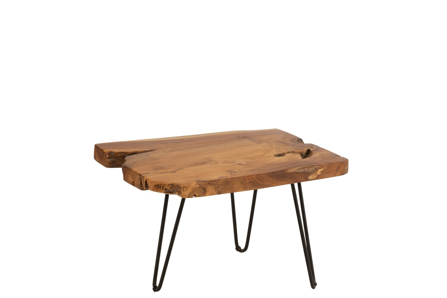 Bijzettafel Onregelmatig Teak Hout Bruin H 53 x B 39 x L 60 cm  (21128)