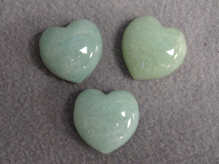 Edelstenen hart hanger groen met koordje