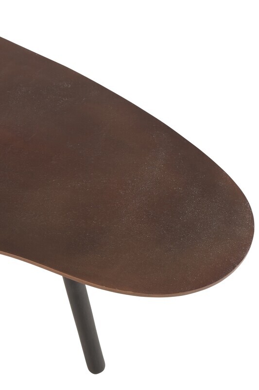 Salontafel Druppel Aluminium/Ijzer Bruin Small H 31,5 x B 53 x L 89 cm (28823)