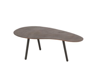 Salontafel Druppel Aluminium/Ijzer Bruin Small H 31,5 x B 53 x L 89 cm (28823)