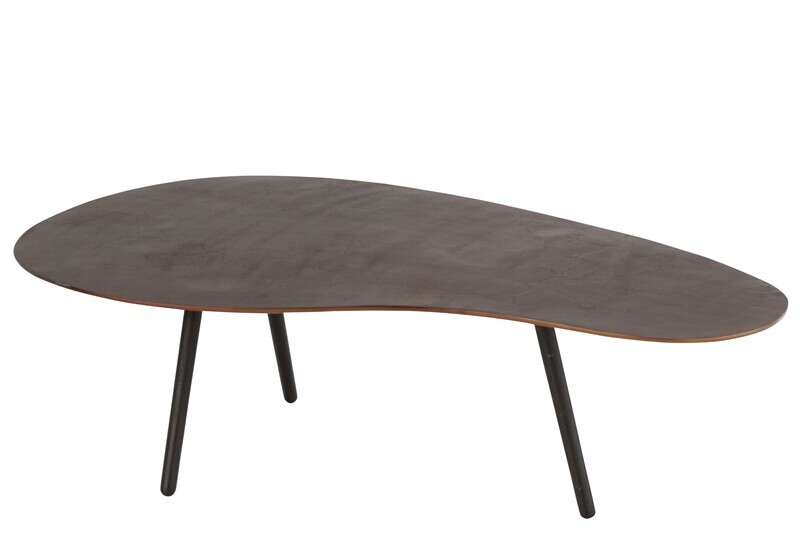 Salontafel Druppel Aluminium/Ijzer Bruin Large H 36,5 x B 71,5 x L 119 cm  (28824)