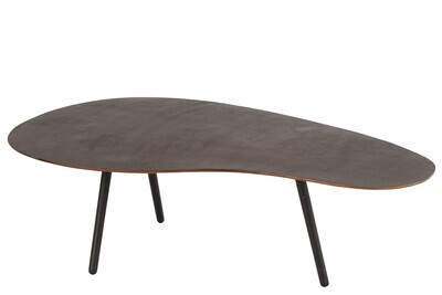Salontafel Druppel Aluminium/Ijzer Bruin Large H 36,5 x B 71,5 x L 119 cm  (28824)