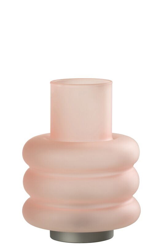 Ledlamp Ringen Glas Roze H 24 x B 17 x L 17 cm (30358)