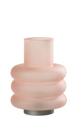 Ledlamp Ringen Glas Roze H 24 x B 17 x L 17 cm (30358)