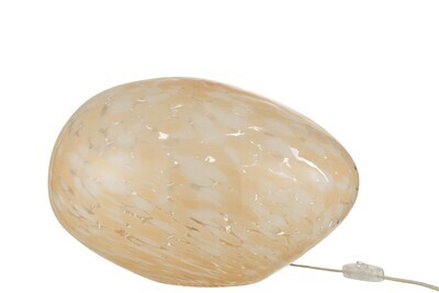 Lamp Melissa Ovaal Glas Beige H 24 x B 30 x L 40 cm (30946)