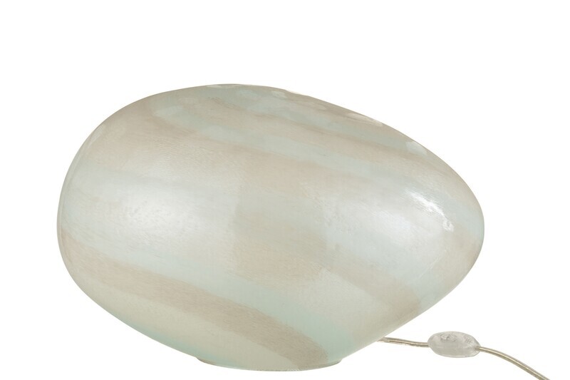 Lamp Parel Ovaal Glas Wit H 24 x B 30 x L 40 cm (30950)