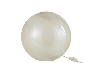 Lamp Parel Rond Glas Wit Large  H 28 x B 29 x L 29 cm (30949)