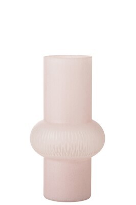 Vaas Streep Bal Glas Lichtroze Large H 40,5 x B 21,5 x L 21,5 cm  (32060)