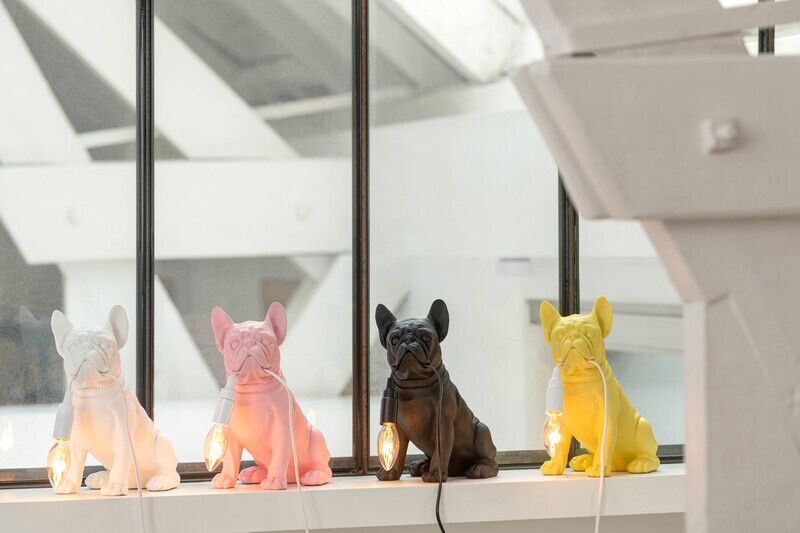 Lamp Bulldog Poly Wit H 29 x B 15 x L 25 cm (32495)