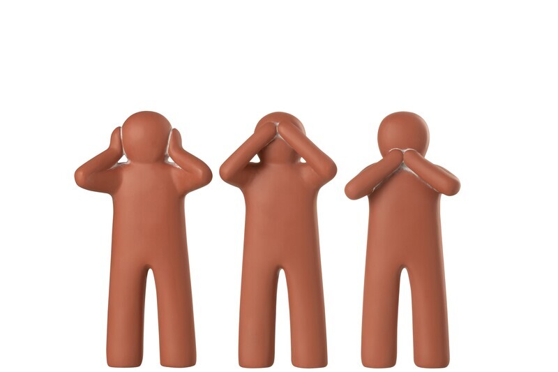 P&#39;tit Maurice Horen/Zien/Zwijgen Poly Terra Small Assortiment Van 3 H 30 x B 13,5 x L 7 cm
(32728)