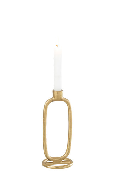 Kaarshouder Ovaal Aluminium Goud H 24 x B 10 x L 10 cm (36257)