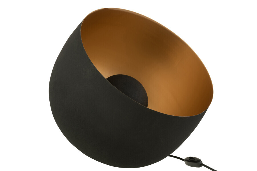Lamp Rond Interieur Goud Metaal Zwart Large H 43 x B 33 x L 33 cm (37181)
