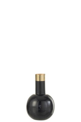 Vaas Goud Boord Metaal Blinkend Donkerblauw H17,5 x B 11 x L 11 cm  (37203)