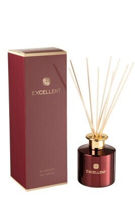 Geurolie+Stokjes Excellent Rose Champagne Wijnrood H 27 x B 7,5 x L 9,5 cm (16110)