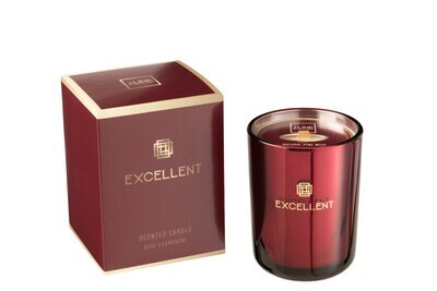 Geurkaars Excellent Rose Champagne Wijnrood Small-50u H 10,5 x B 8 x L 8 cm (16111)