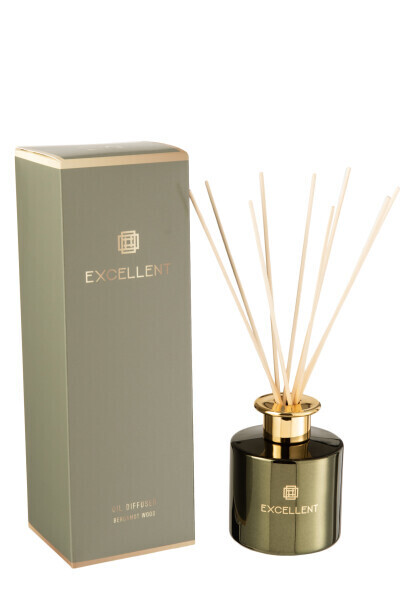 Geurolie+Stokjes Excellent Bergamot Wood Groen H 27 x B9,5 x L 9,5 cm (16120)