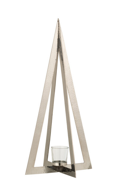 Theelichthouder Boom Stainless Steel/Glas Zilver Large H 58 x B 19 x L 19 cm (18360)