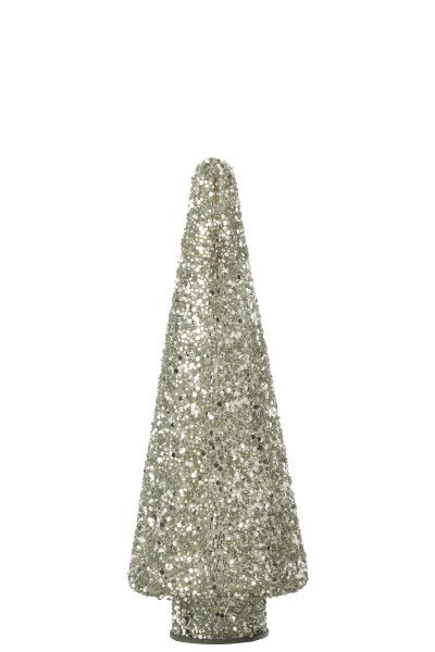 Kerstboom Glitter Glas Zilver SmallH 32 x B 12 x L 12 cm
 (35134)
