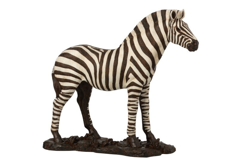 Zebra Poly Wit/Zwart Large H 48 ,x B 18 x L 53 cm  (11637)